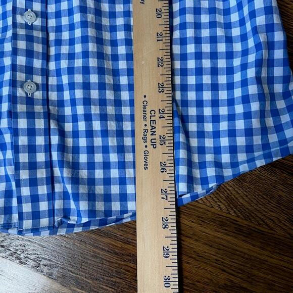 Proper Cloth Light Blue Gingham Dress Shirt Mens S Cotton Preppy Business Casual - Picture 5 of 7
